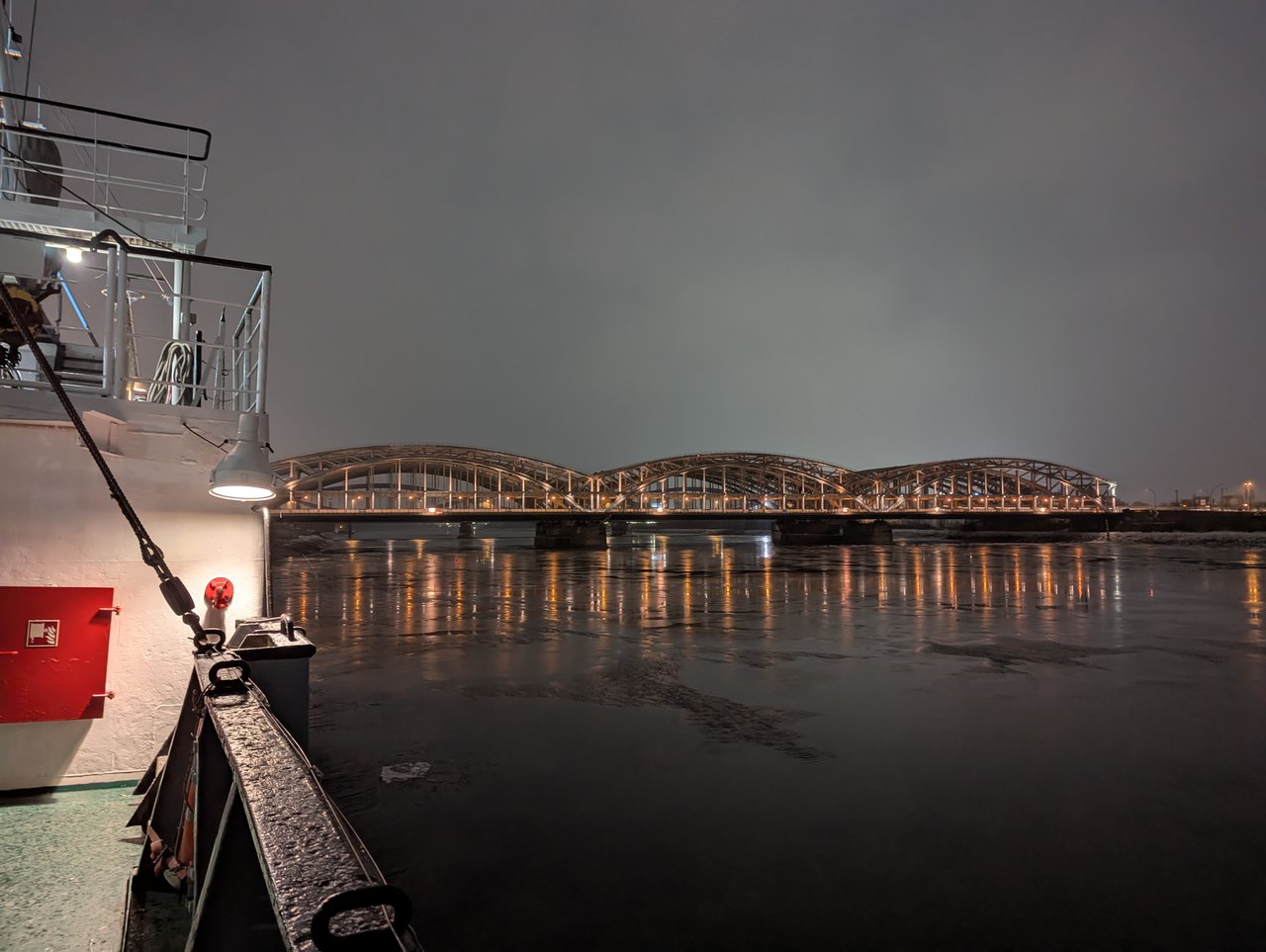 View of Elbbrücken from the ship's deck